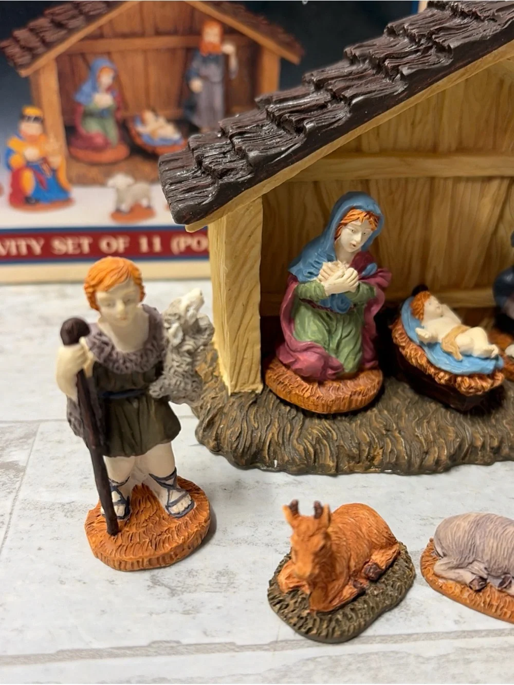 Vintage 1996 Lemax Nativity Set 11 Piece Village Collection Christmas Holiday